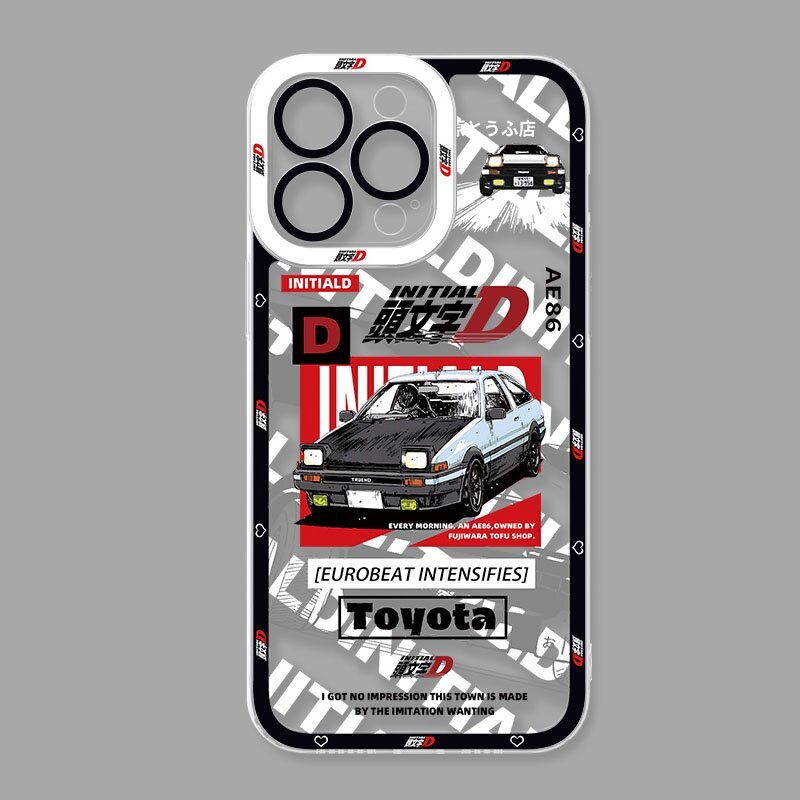 Anime Initial D Cellphone Case For Infinix Hot 40i 40 Zero 30 4G Smart 7 8 4 5 6 Plus Tecno Spark GO 2024 20 20C Pova 2 3 4 Pro Pop 8 5 LTE Soft Clear TPU Full Protection Shockproof Luxury Cartoon Fashion Anti-falling Cute Lens Protection Back Cover. 