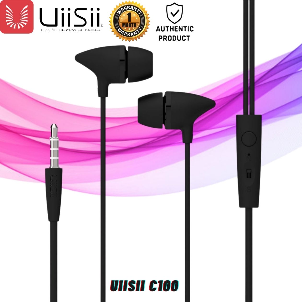 UiiSii C100 Super Bass Stereo In Ear Earphone With Mic