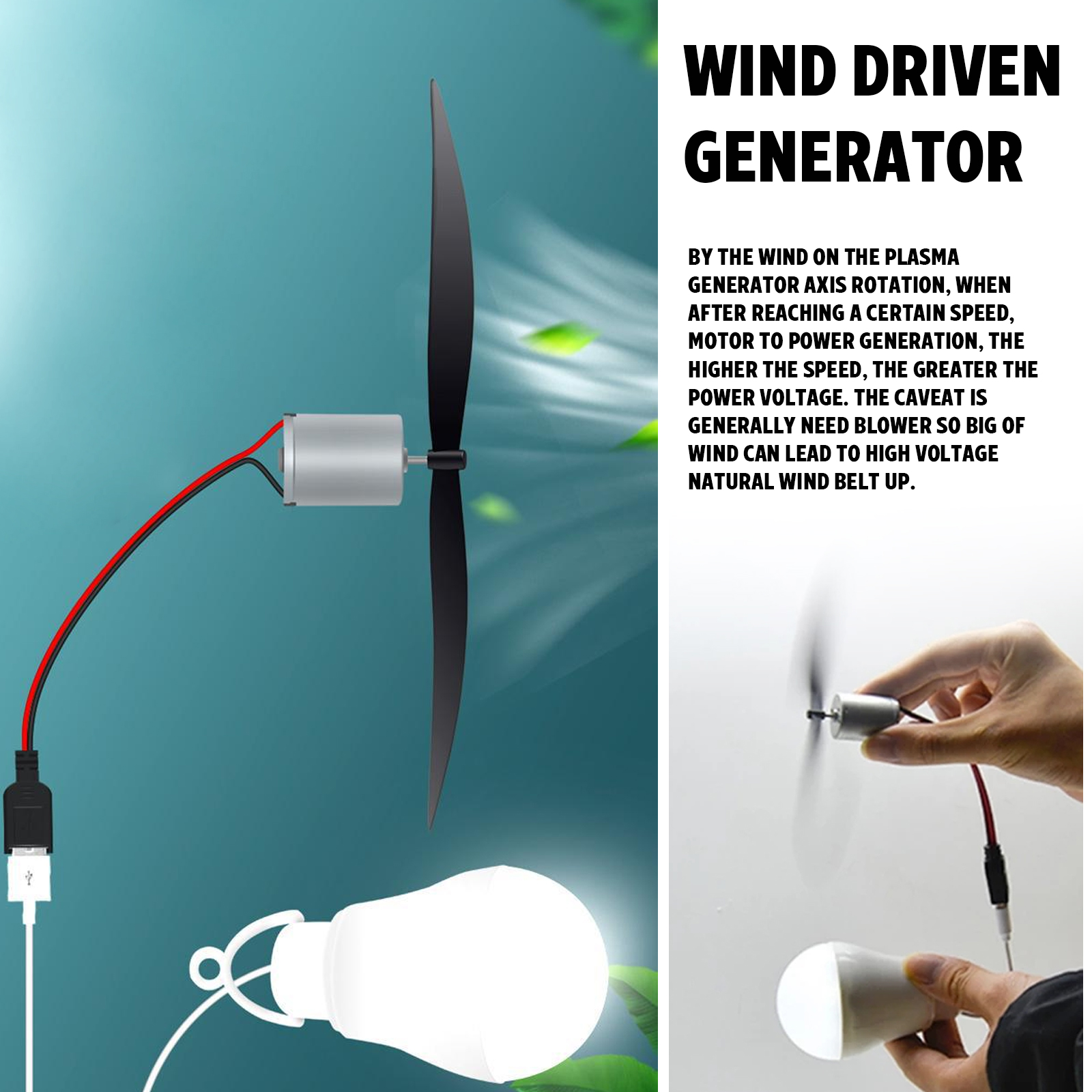 USB 1M 20V 5W Mini Wind Turbine Motor Led Windmill Micro Wind Turbine Wind Turbine Science Teaching Tool Model. 