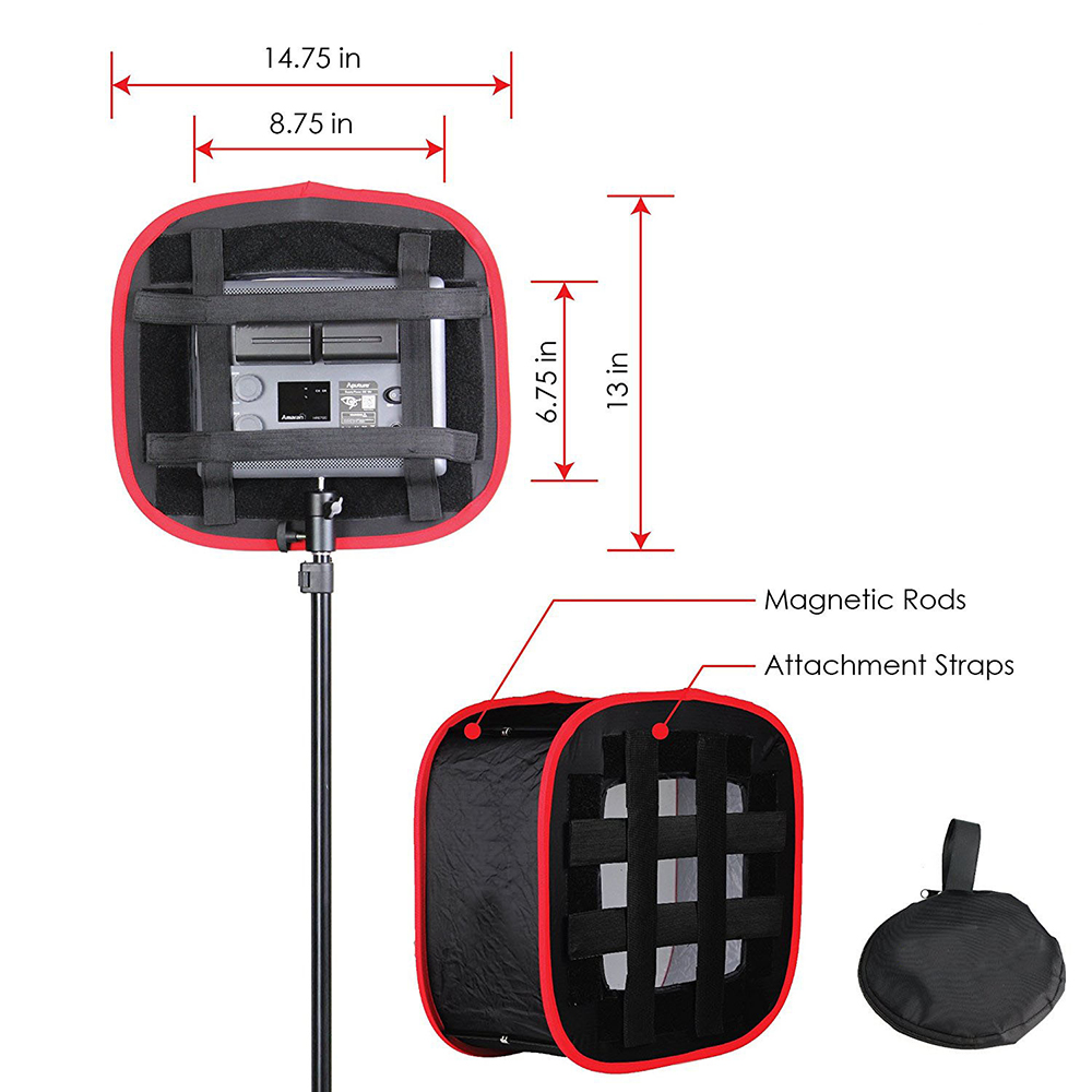 Portable Foldable LED Light Diffuser Soft Box Flash Speedlight Bounce Head Softbox for Photography Video Product Shooting with Carrying Bag. 