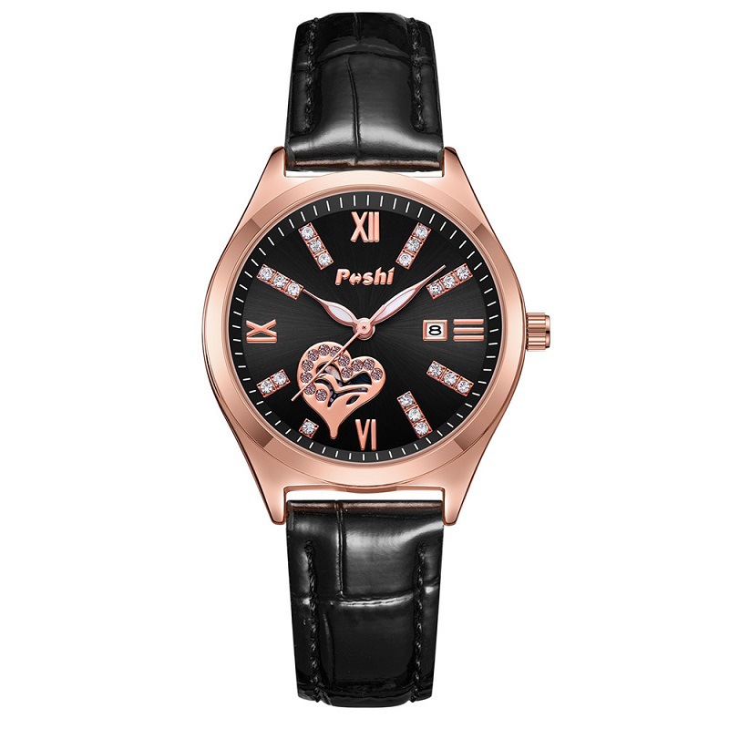 New POHI Women's Watch Female Student Waterproof Luminous Calendar Diamond Roman Digital Women's Watch
