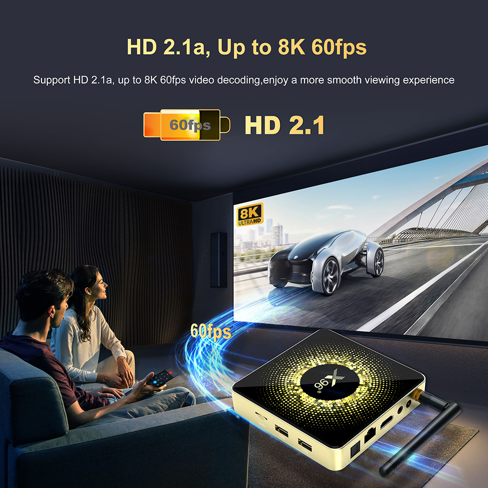 X96 X10 Amlogic S928X-J TV Box 8GB RAM 64GB ROM Support Dolby 8K USB3.0 Wifi6 BT1000M LAN Google Voice Input Set Top Box. 