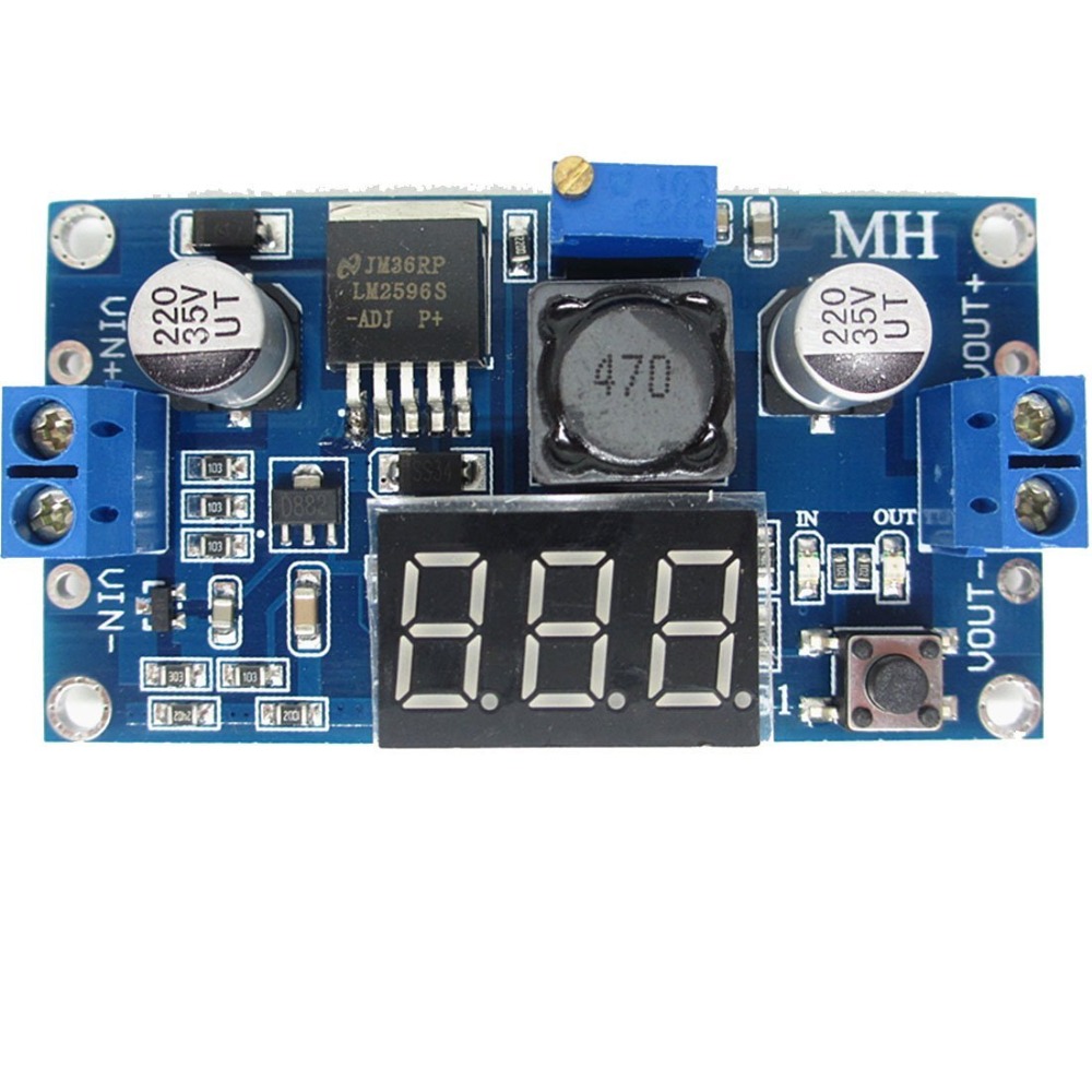 DISPLAY With LM2596 LM-2596 2596 DC To DC Step Down Adjustable 4-35V To 1.25-30V 3A Buck Converter Voltage Regulator With 7 Segment Display Electronics Circuitry & Parts. 