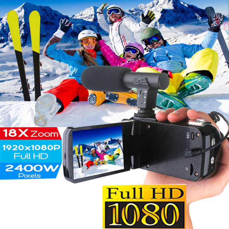 Professional 24MP Camcorder Digital Video Camera Night Vision 3 Inch LCD Touch Screen 18x Digital Zoom Camera Recorder with Micr. 
