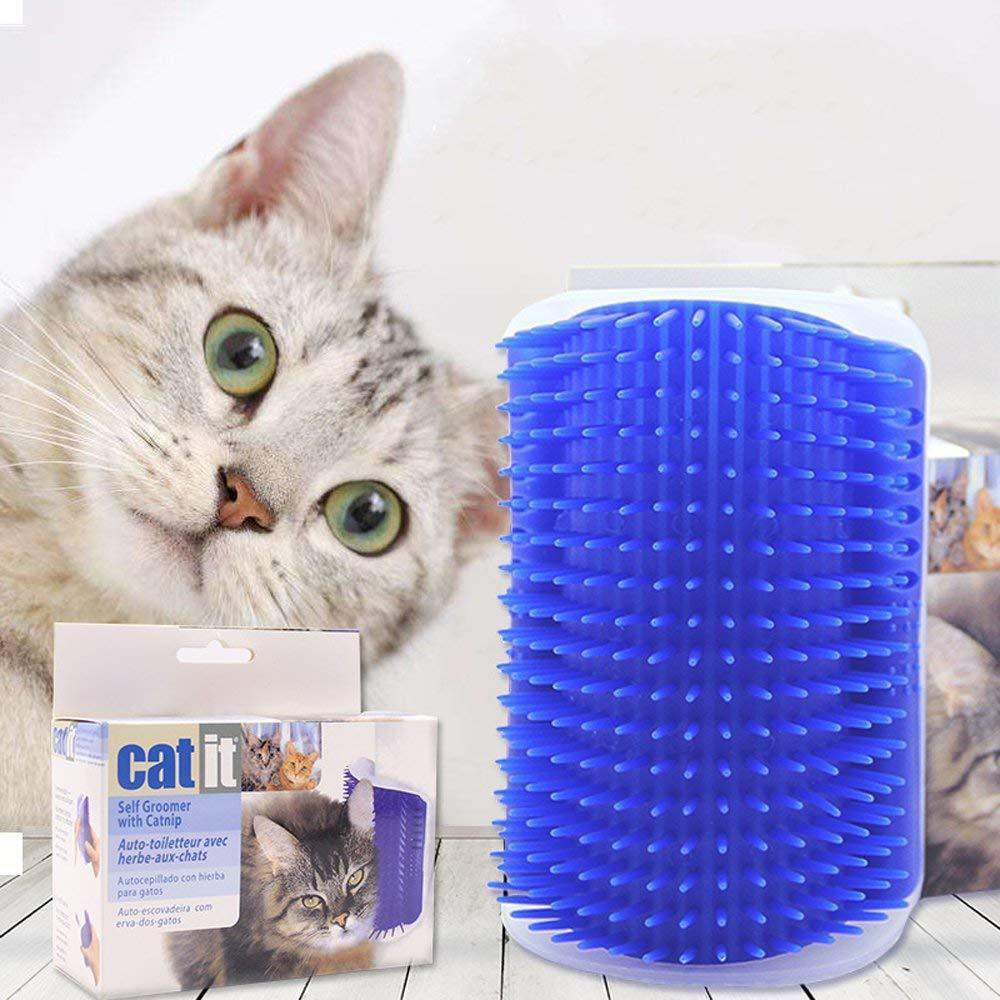 Catit Self Groomer with Catnip Wall Corner Groomers Soft Grooming Brush Massage Combs for Cat With Catnip Cat Self Groomer. 