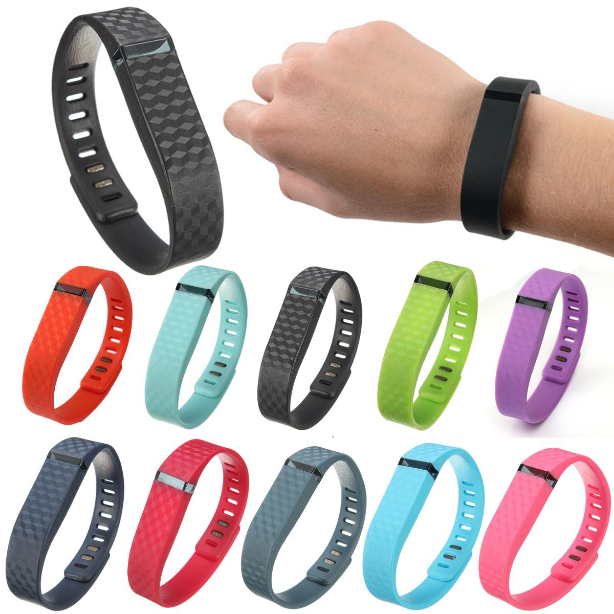 3D Replacement Wrist Band w/Clasp For Fitbit Flex Bracelet Large L (No Tracker) Green. 