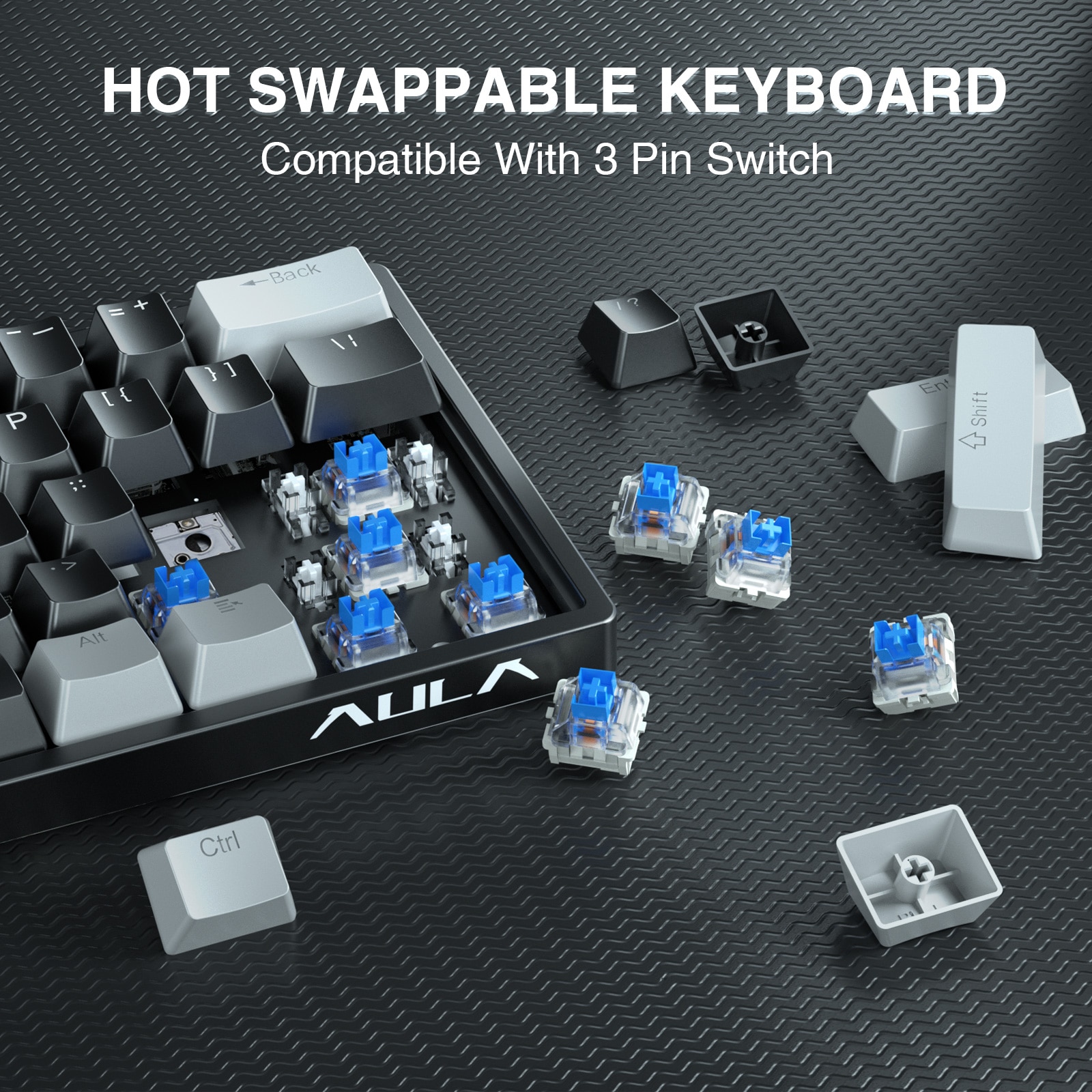 AULA F3261 Mechanical Gaming Keyboard Macro Keyboard Hotswap Gamer Keyboard for Tablet 60 Percent Layout RGB Red Switch. 