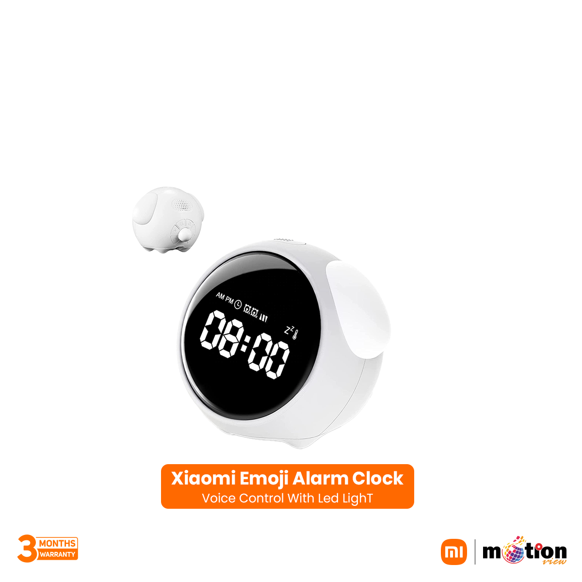 Xiaomi Emoji Pixel Voice Control Multifunction Alarm Clock With Led Light- White