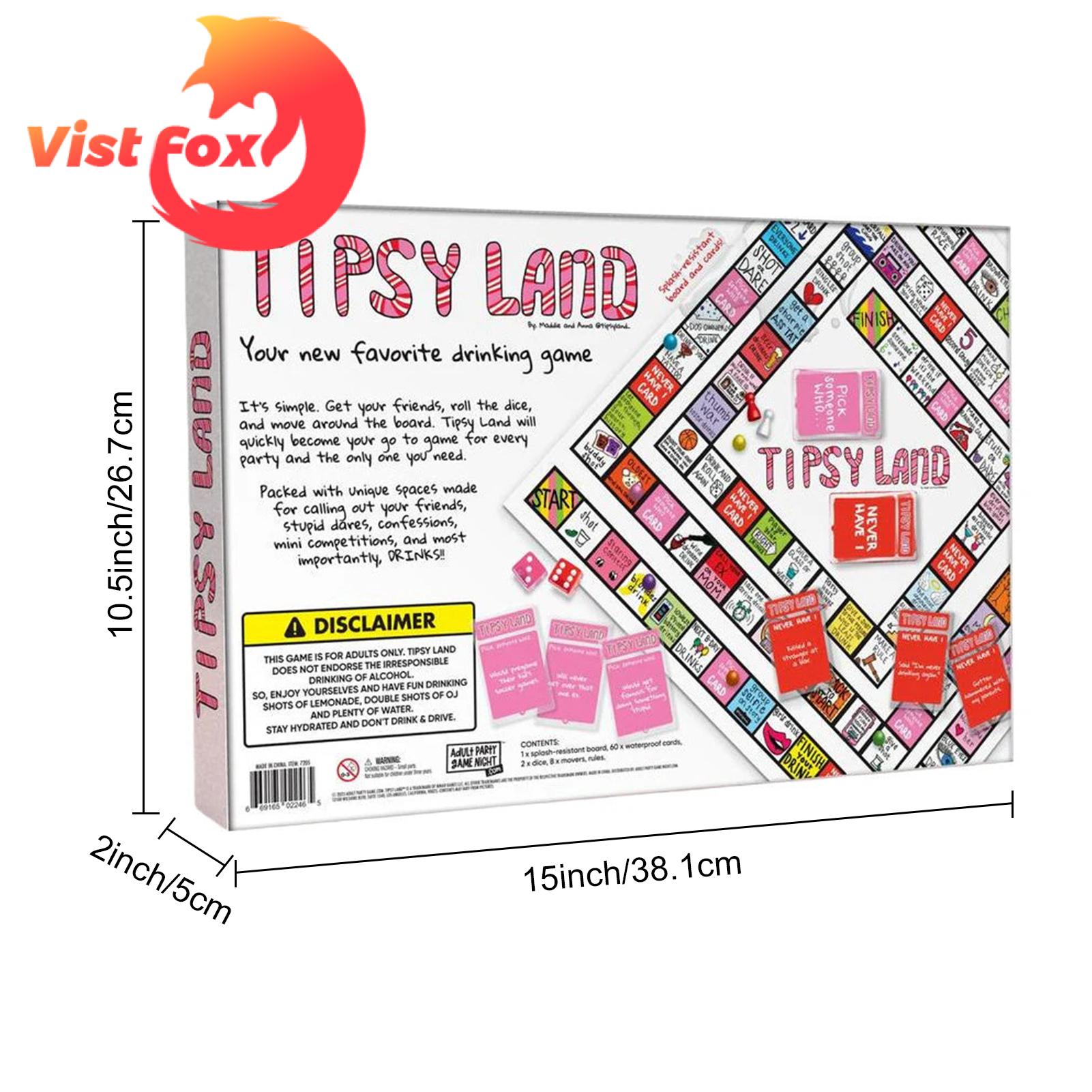Bachelorette Party Game Tipsy Land Drinking Game Set Fun Interactive Party Game for Adults Perfect for Birthday Parties Game Night Buy on Game Board for Parties. 