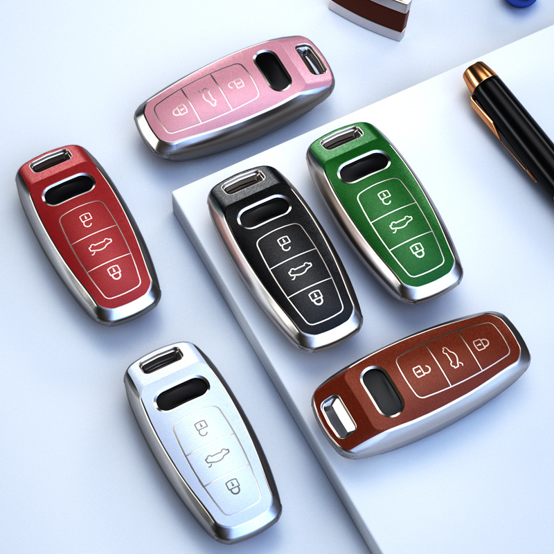 Compatible with 2021 Audi car key cover A6L19/20 new key case A8 full leather key fob. 