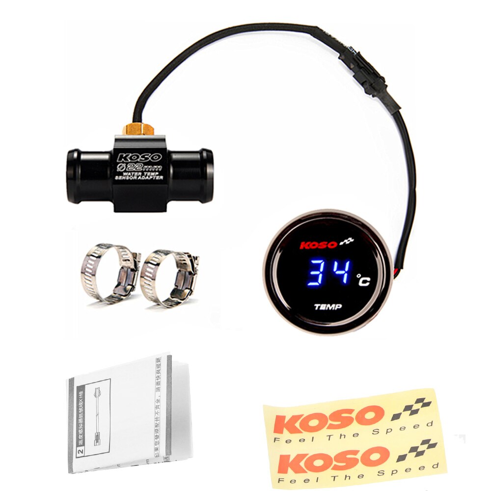 【VisioN Shop】sensor Universal Motorcycle Instruments Koso Moto Water Temperature Gauge 0~120 Display with Sensor. 
