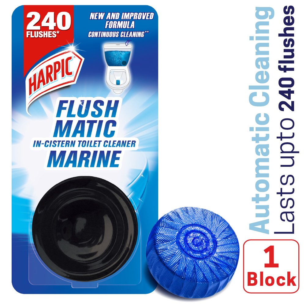 Harpic Flushmatic 50gm in-Cistern Toilet Cleaner, Automatic Cleaning with Every Flush
