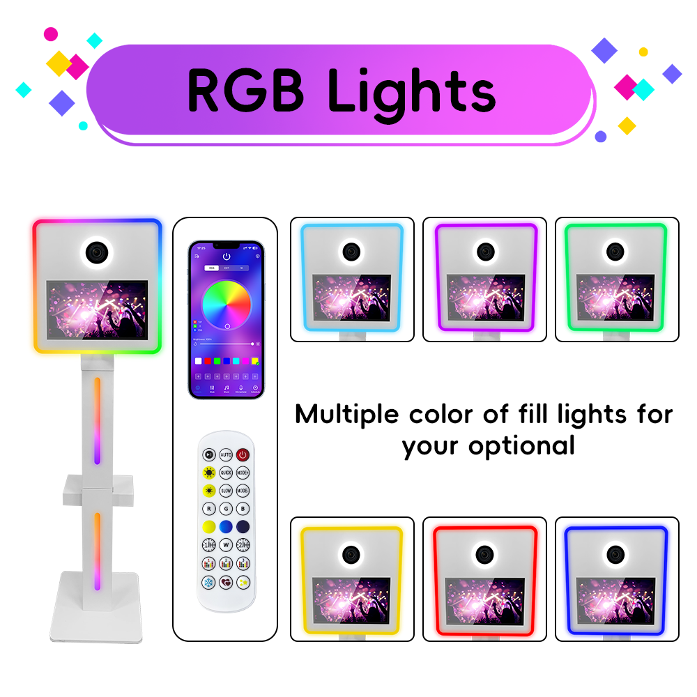 DSLR Photo Booth Machine 15.6 inch Touch Screen Selfie Kiosk Camera Photo Booth for Party Events. 