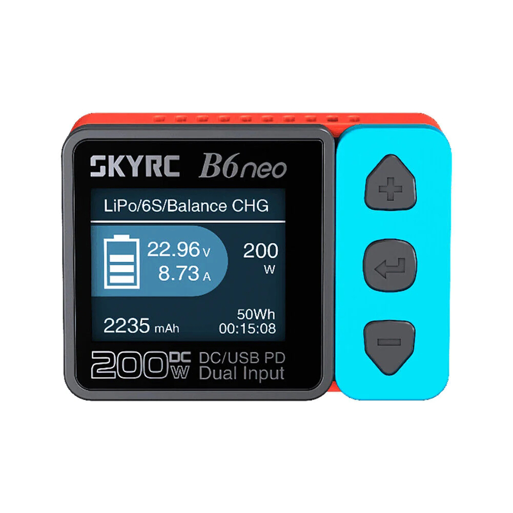 GC SkyRC B6neo Smart Charger DC 200W PD 80W 10A DC/PD Dual Input Battery Balance Charger Spare Parts SK-100198. 