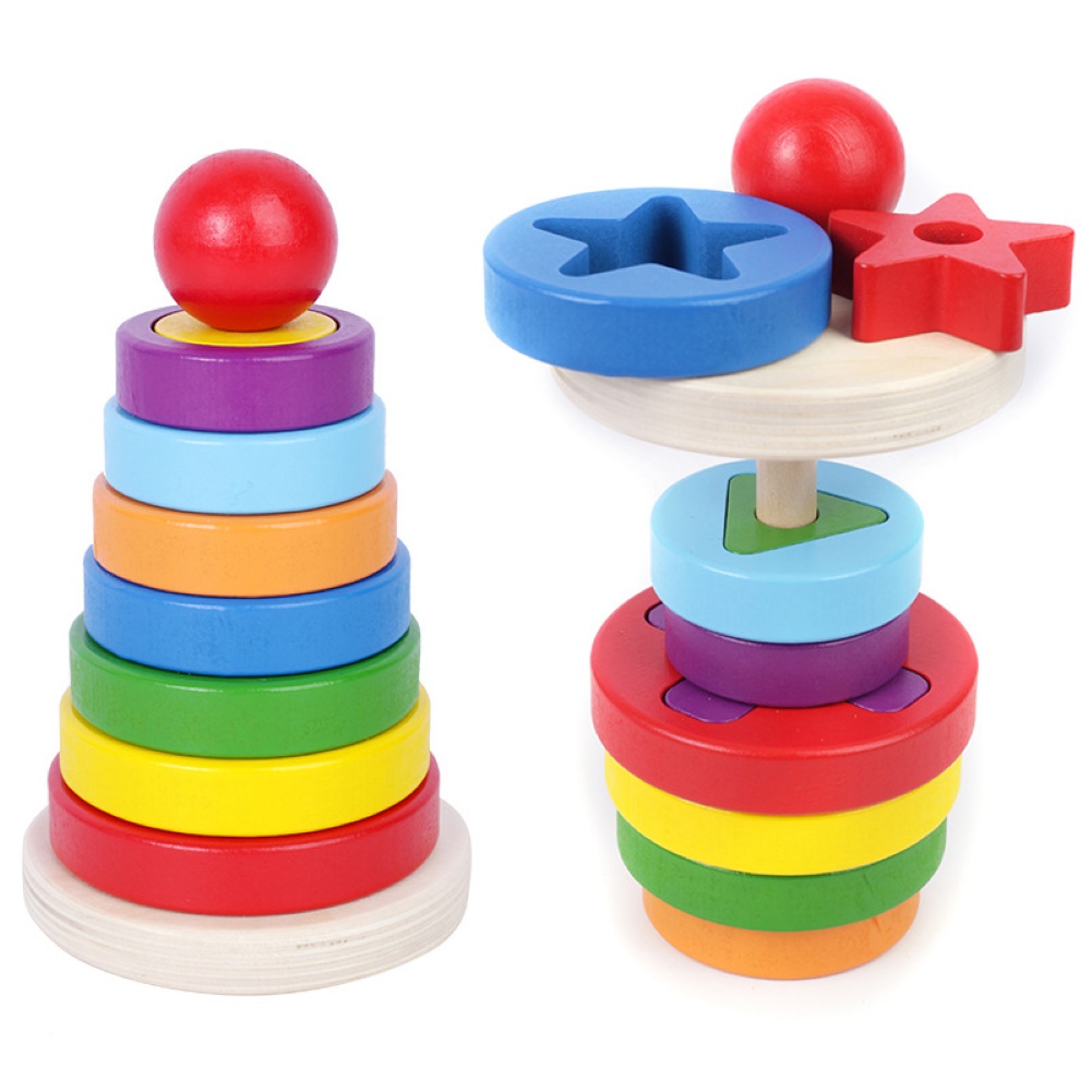 Baby Kids Wooden Rainbow Ring Geometric Building Blocks Stacking Game  Puzzle Toy: Buy Online at Best Prices in Bangladesh | Daraz.com.bd