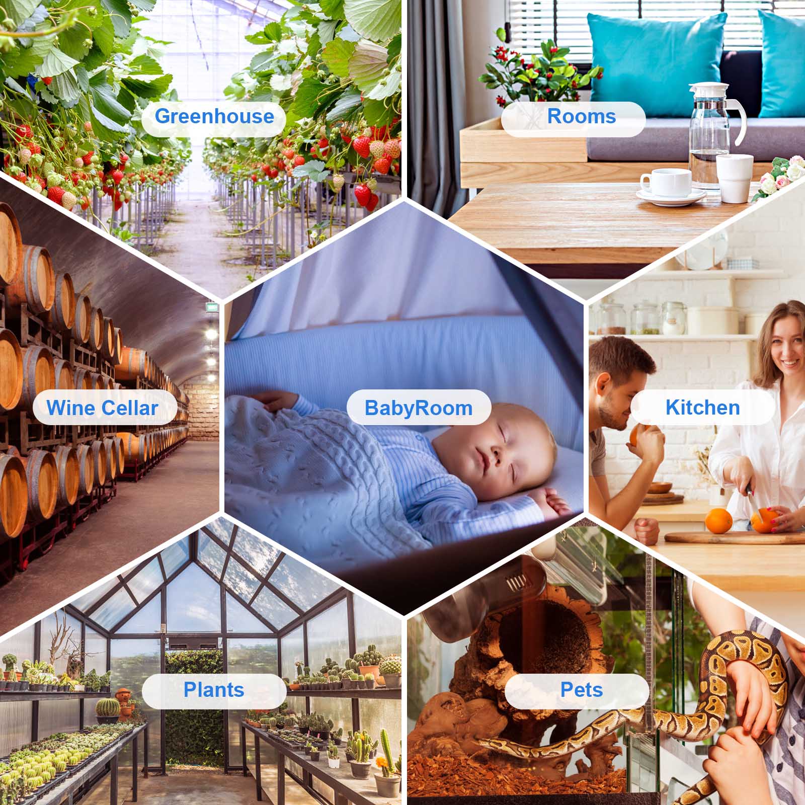 IBS-TH2 Digital Thermometer Splash-proof Room Temperature Meter Recorder for Smart Home Weather Station Refrigerator. 