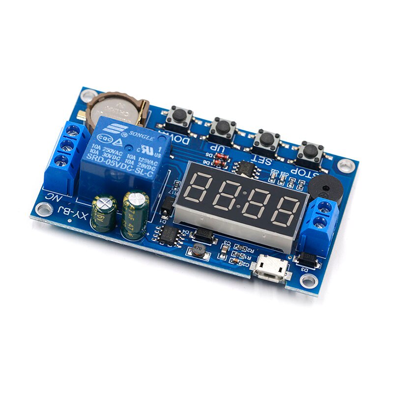 DC 5V Real time Timing Delay Timer Relay Module Switch Control Clock Synchronization Multiple mode control Wiring diagram. 