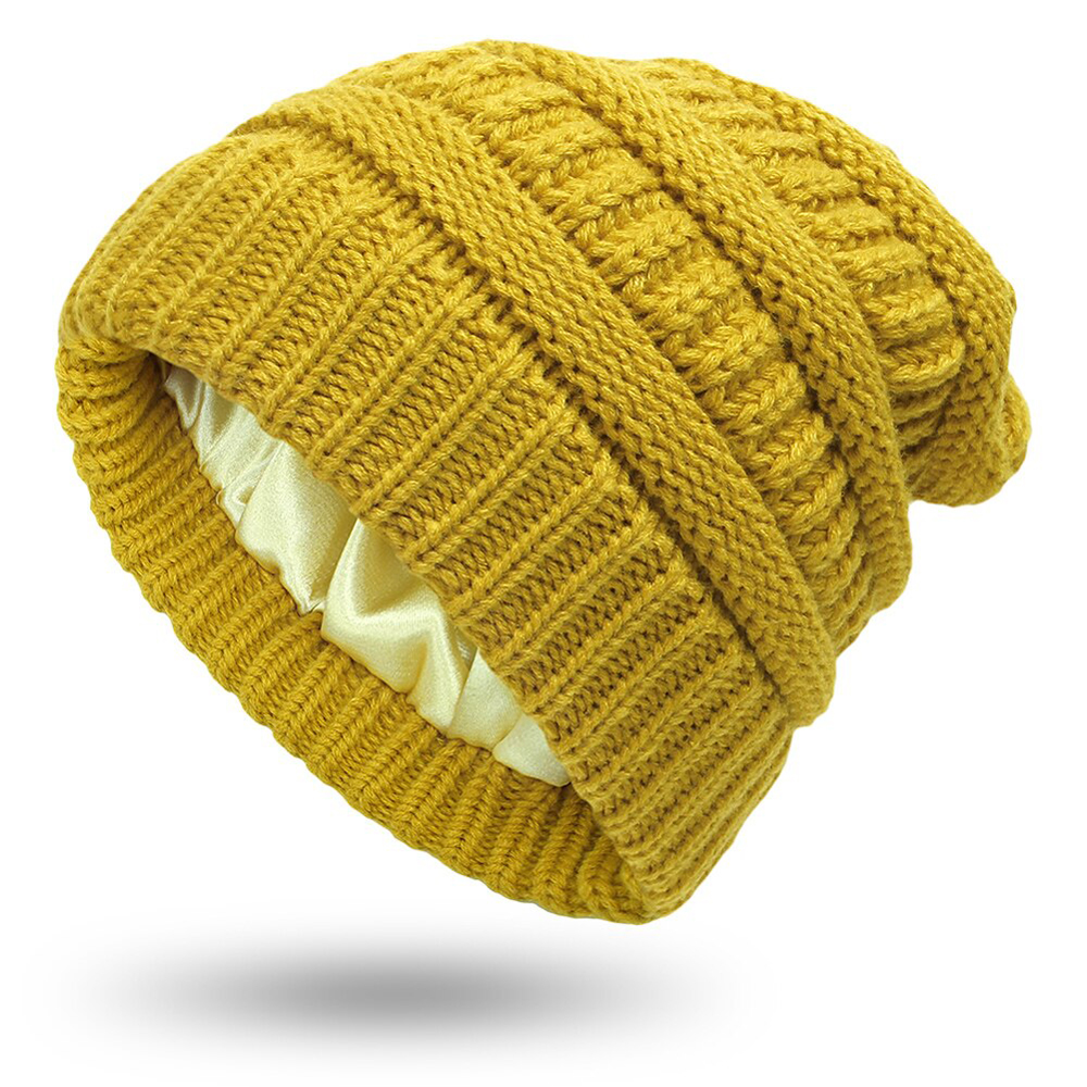 Winter Knit Beanie Hats for Women Silk 