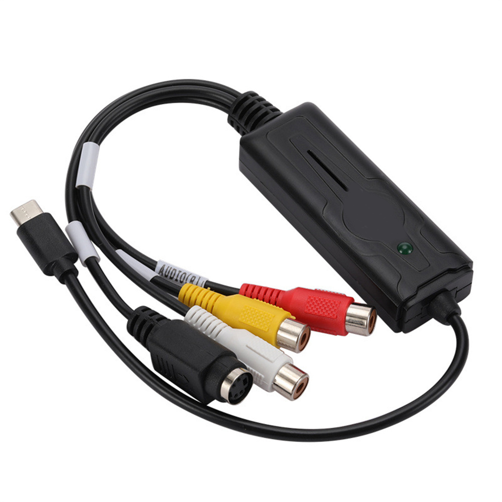 Type-C Audio Video Capture Card Adapter USB C To RCA Video Capture Converter For TV DVD VHS Capture Device 4.1. 