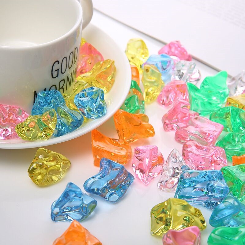 【Serendipity party】10 Pieces Colorful Crystal Ice Shape Irregular Stone Chessman Game Pieces For Games. 