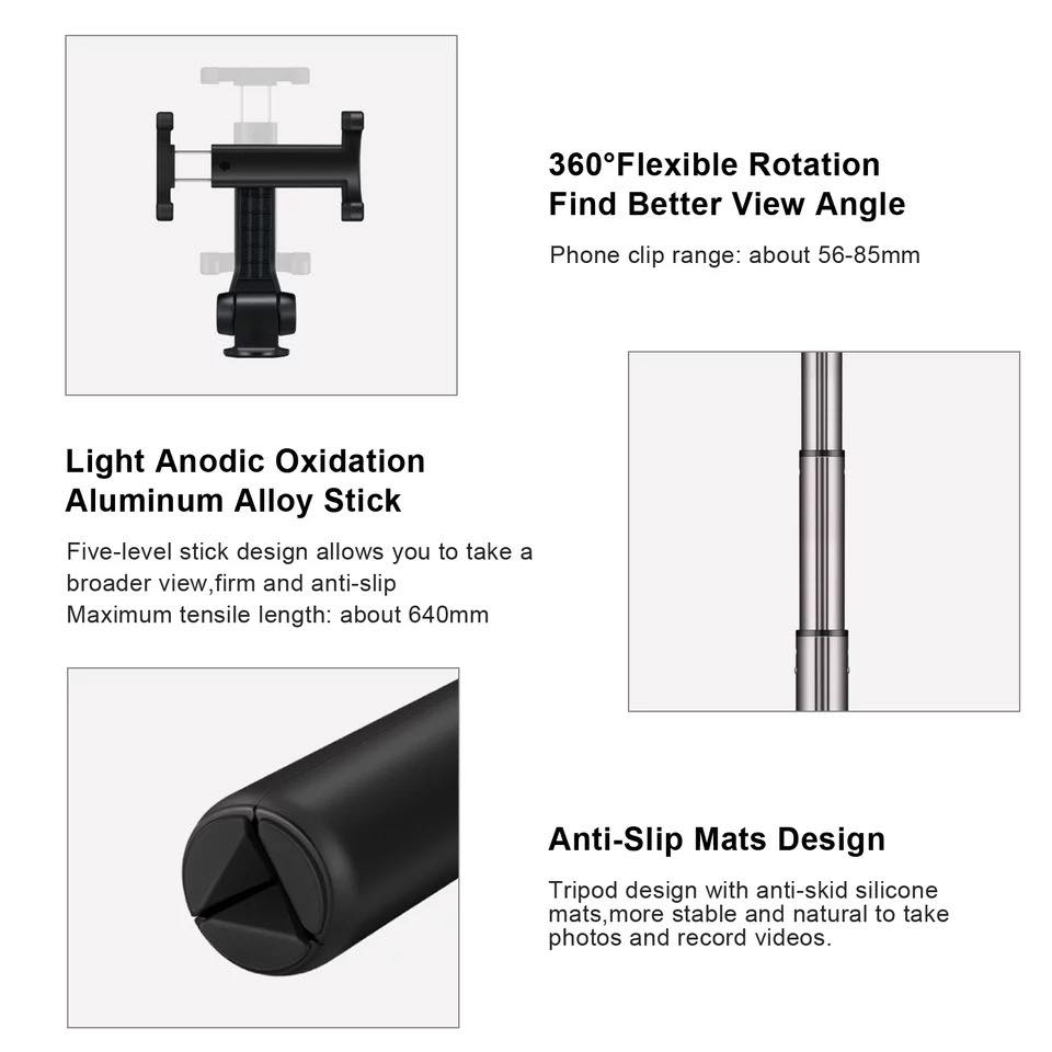 Huawei CF15 PRO AF15 Pro Bluetooth Selfie Stick Tripod Portable Wireless Control Monopod Handheld for iOS/Xiaomi Phone. 