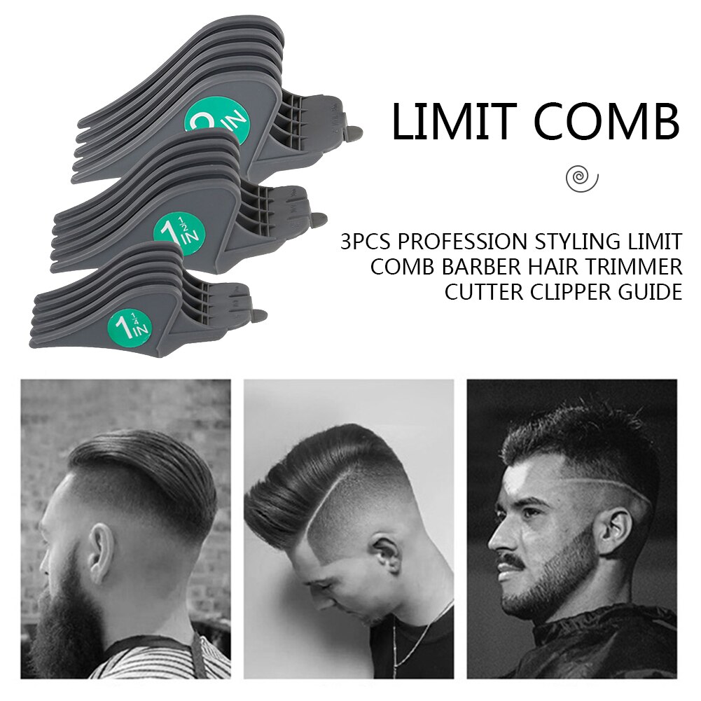 Hair Clipper Limit Comb Guide Sets Universal Professional Hair Trimmer Attachment Size Barber Replacement 32/38/51mm 3pcs. 