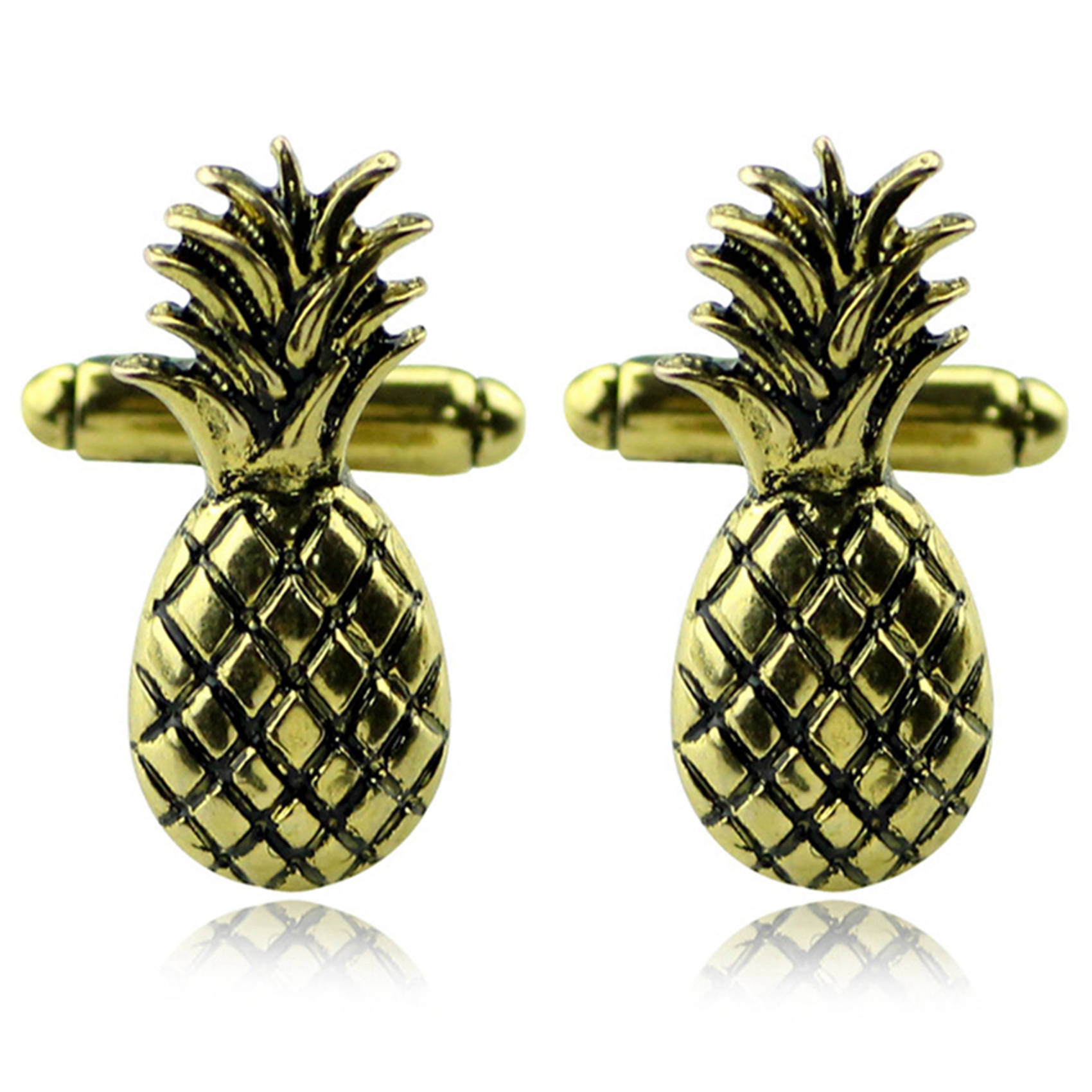 Cufflinks and Studs Set for Shirts Business 2x Cufflinks and 6 Studs & 2x Fruit Cuff Links Golden. 