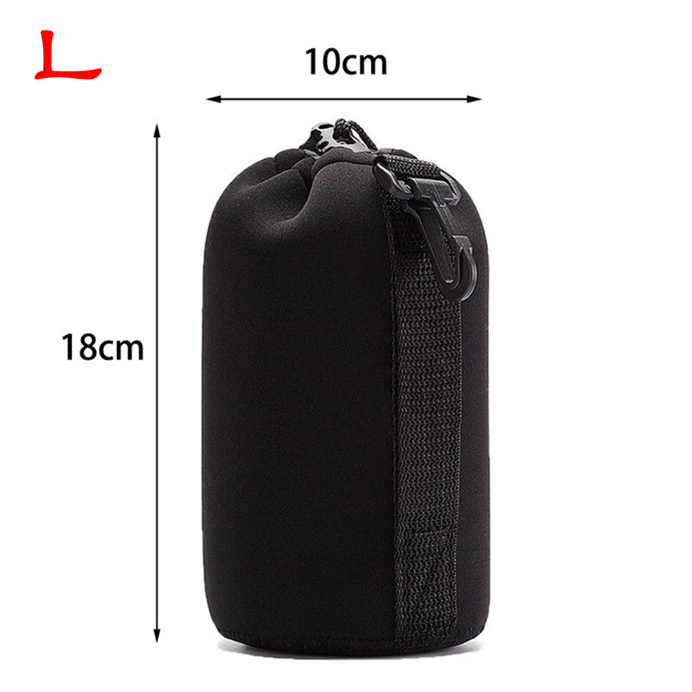 Waterproof Soft Neoprene Camera Lens Pouch Bag Black Drawstring Protector Case Professional safety design. 