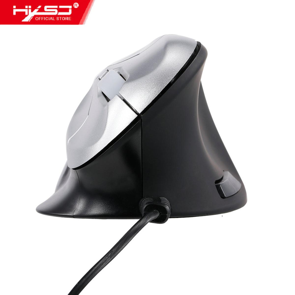 HXSJ 6D  Optical Mouse Vertical Mouse 2.4Ghz Gaming Mouse 6 Keys Ergonomic Design Mouse For Pc Lapt-op Black+S-ilver