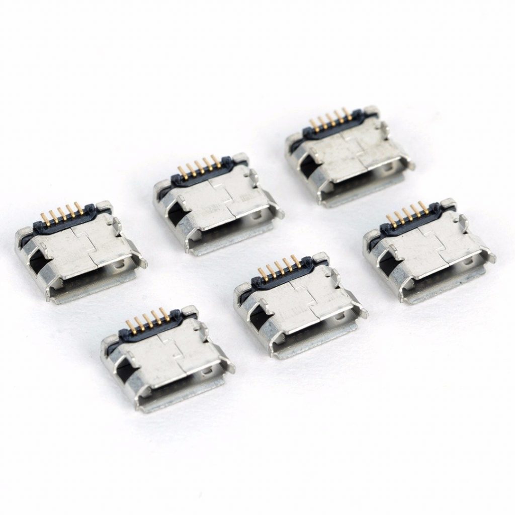 5Pcs-5 Pin Micro USB Female Connector USB DIP 5 Pin Type B Socket Adapter Solder Port Soldering Repair Parts Panel Mount For Mobile Phone Charger Cables. 
