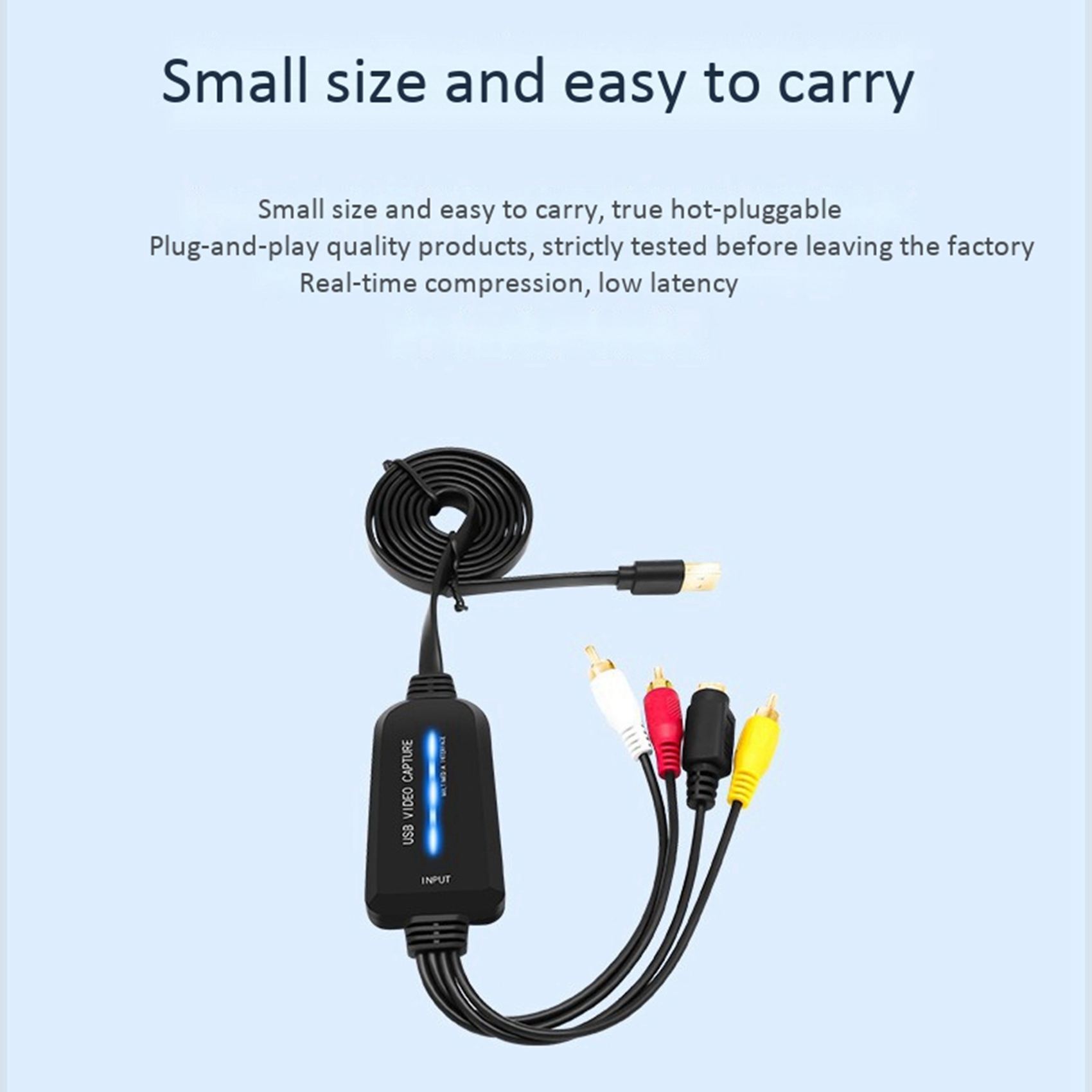 5X USB 2.0 Video Capture Card Single Channel USB Capture Card AV Capture Device Drive-Free Digital Converter. 