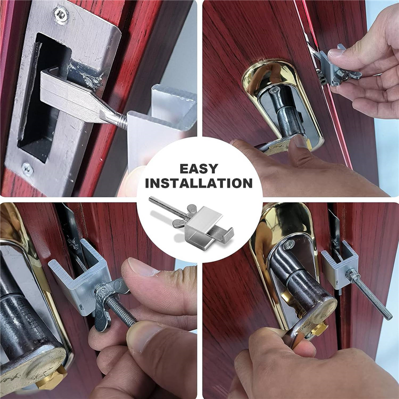 Upgraded Portable Door Lock, Heavy Duty Metal Door Locker for Extra Home Security, Adjustable Travel Door Security Easy Install. 