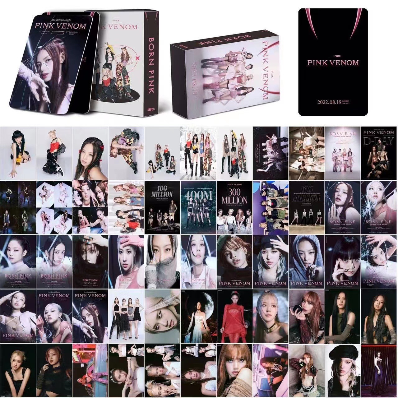 55PCS BLACK PINK VENOM concert self-made collection photo card