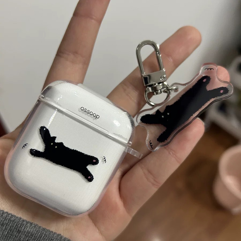 Korean Cartoon Cute Cat Airpod Case For 1 2 3 Pro 2 Airpod Pro Case Clear Tpu Air Pod Cover With Keychain Funda. 