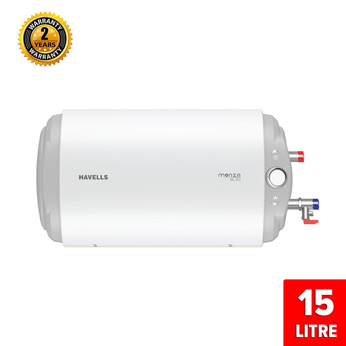 Havells Monza Slim Horizontal Geyser 15 Ltr - White