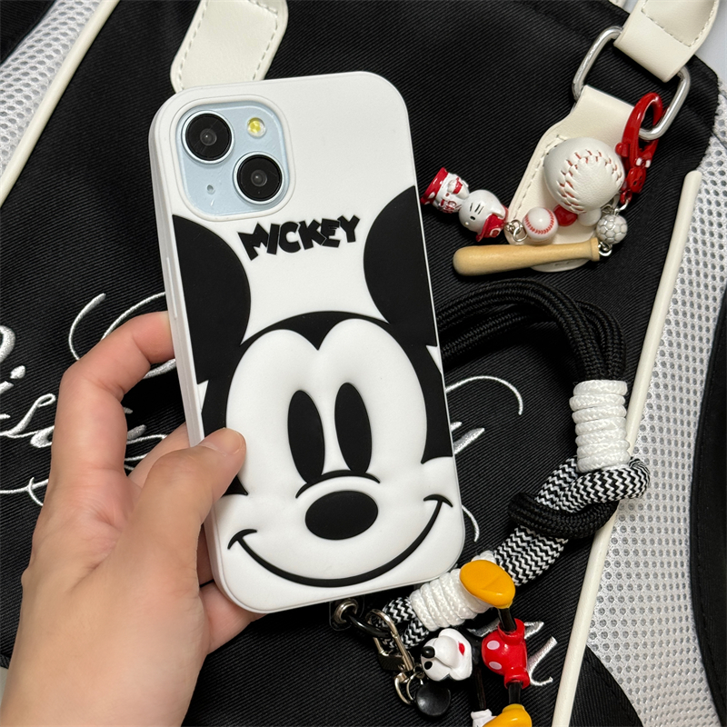 Creative personality 3D Mickey simple case for iPhone15 Pro max 14 13 12 11XS max XR X 8 plus 7plus soft cover