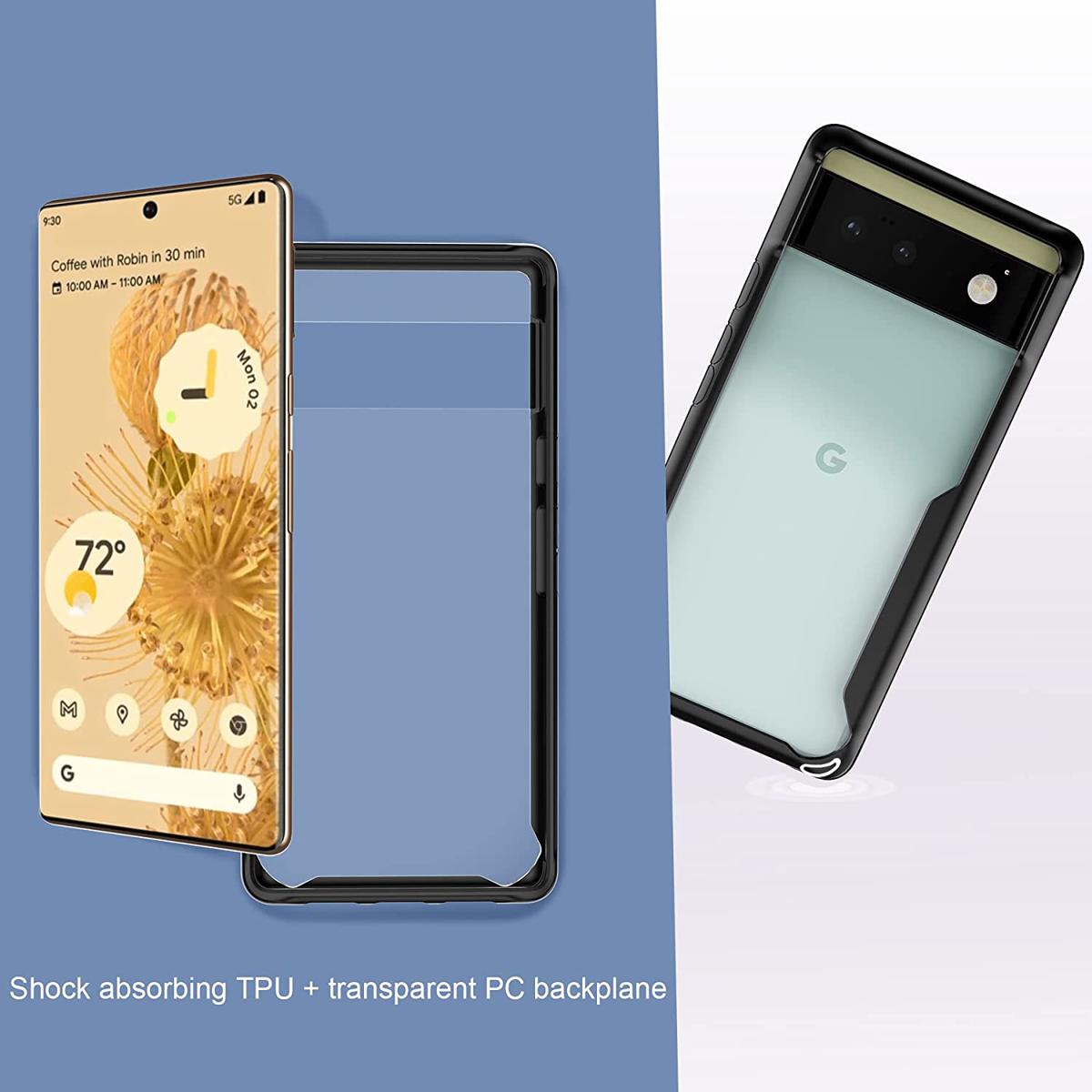 Bokoo Google Pixel 6 Case, Ultra [Slim Thin] Flexible Clear TPU Phone Case For Pixel 6 Gel Rubber Soft Skin Silicone Protective Case, Anti- Yellowing, Drop Protection,Transparent