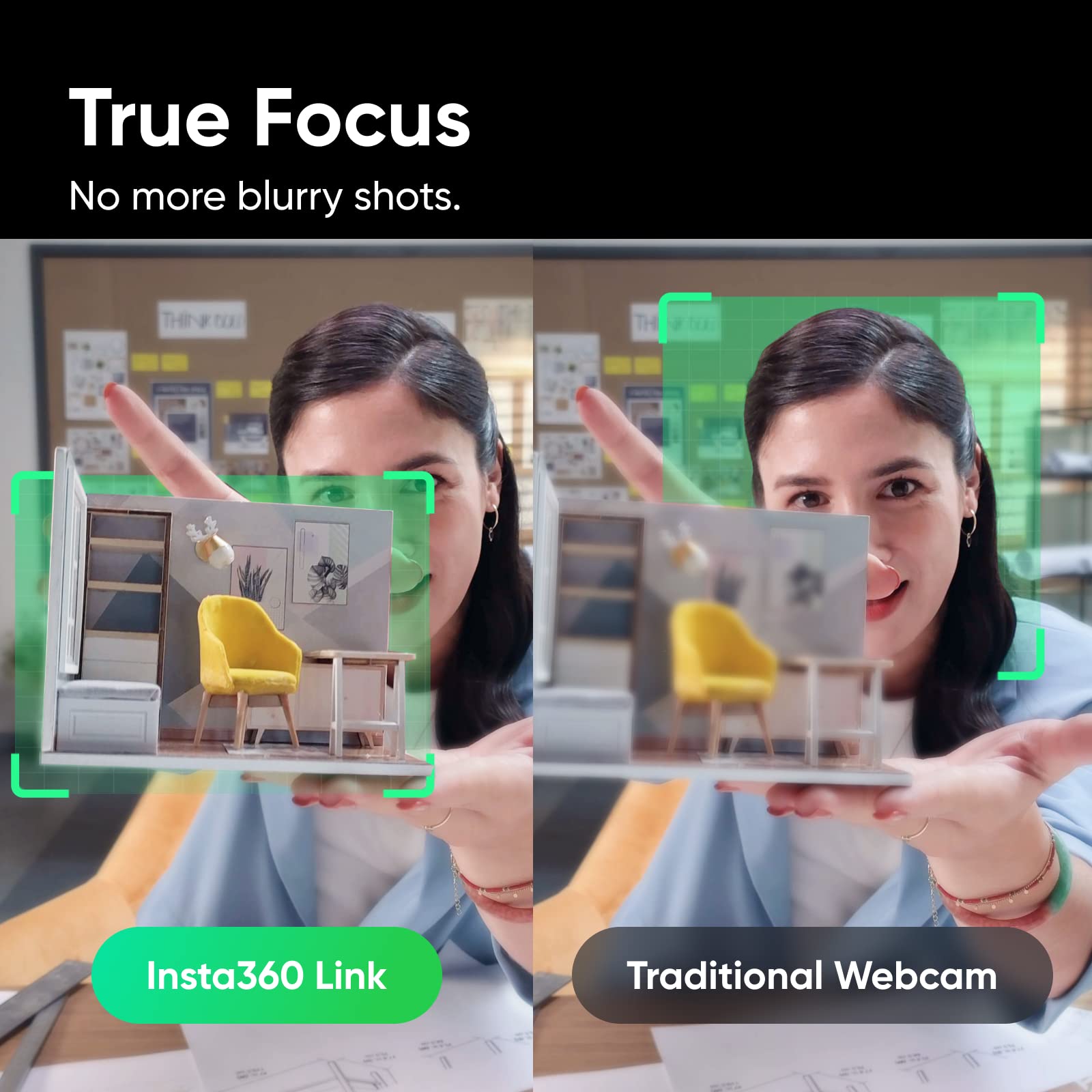 Insta360 Link - 4K Webcam With 1/2 quot；AI Tracking，Sensor, HDR，Gesture Control, Specialized Modes，Noise-Canceling Microphones. 