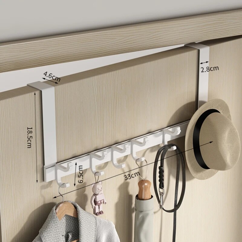 Home Door Hook Without Punching Detachable Door Back Wardrobe Bedroom Door Bag Clothes Storage Rack Clothes Hook