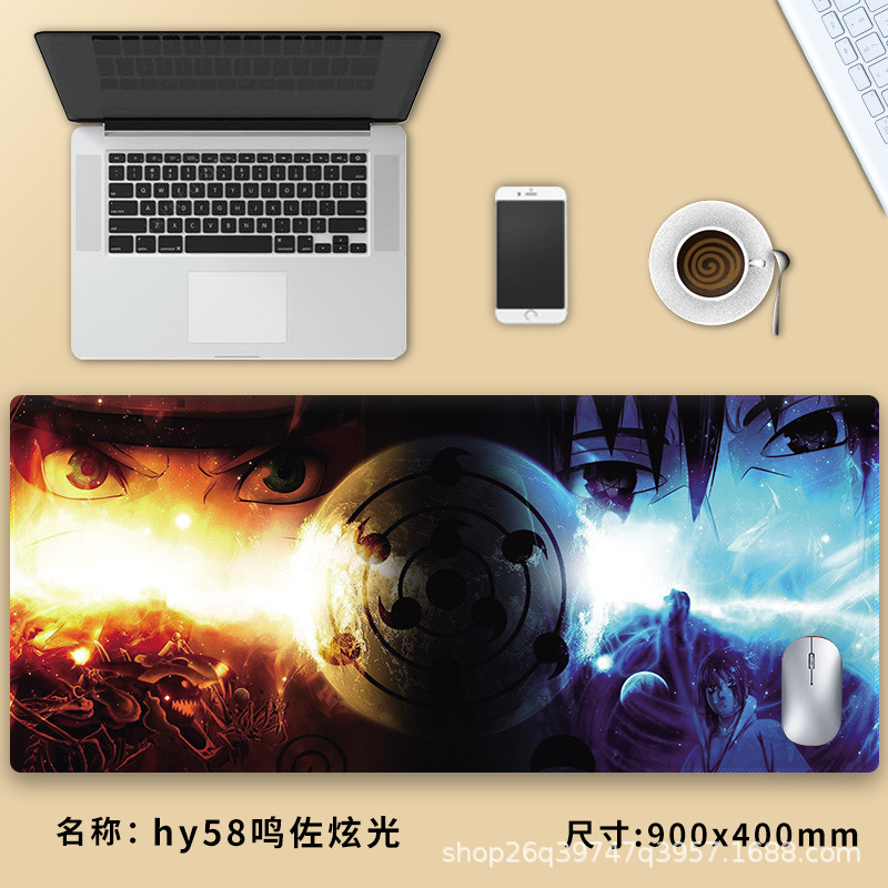 Naruto mouse pad, oversized Naruto Sasuke anime computer keyboard pad, office game, esports, study desk pad. 