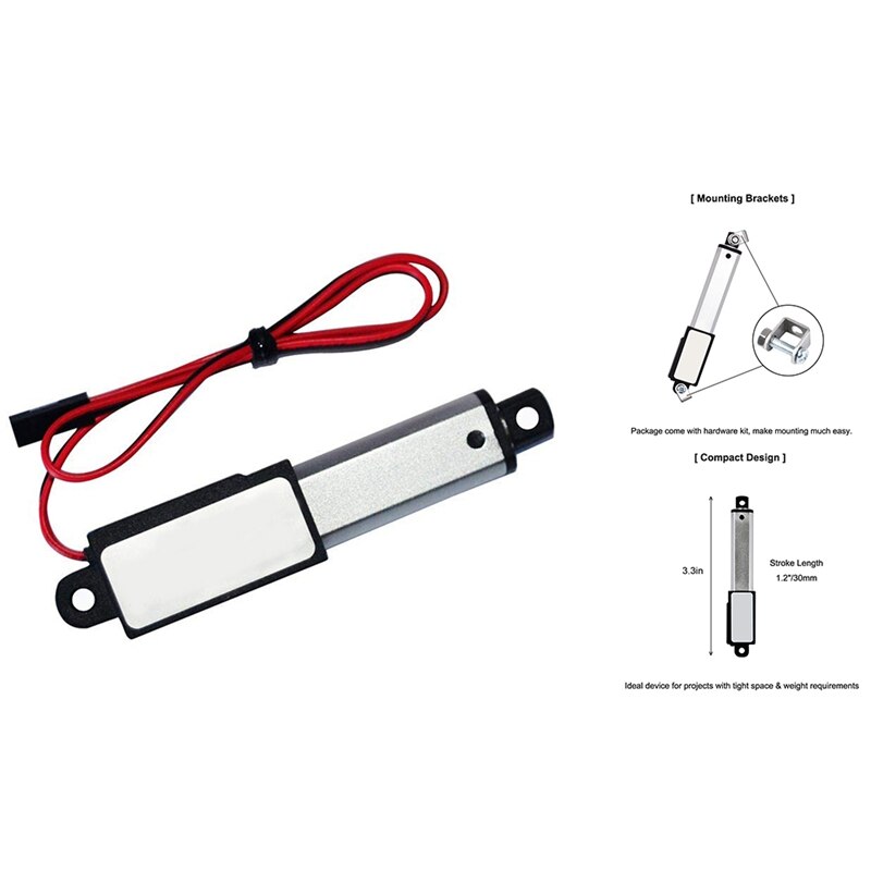 Retail 12V DC Waterproof IP54 Mini Linear Actuator 100 Mm Stroke Electric Linear Motor Window Opener-50000-3V. 