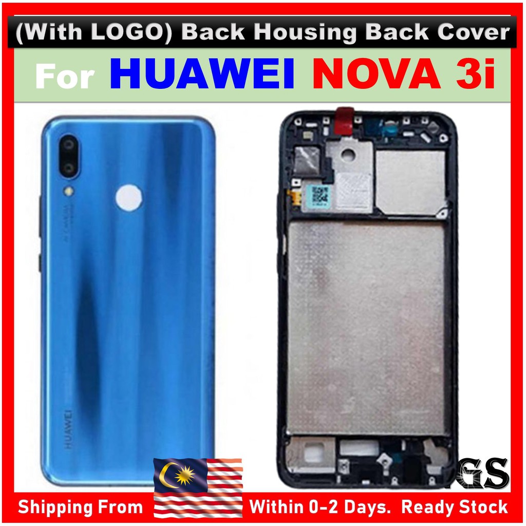 For HUAWEI Nova 3i Full Set Back Housing Back Cover with Middle Frame & On Off Volume Buttons. 