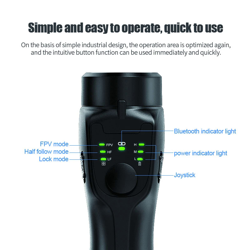 F8 Handheld 3-Axis Gimbal Phone Holder Anti Shake Video Record Stabilizer for Xiaomi iPhone Cellphone Smartphone. 