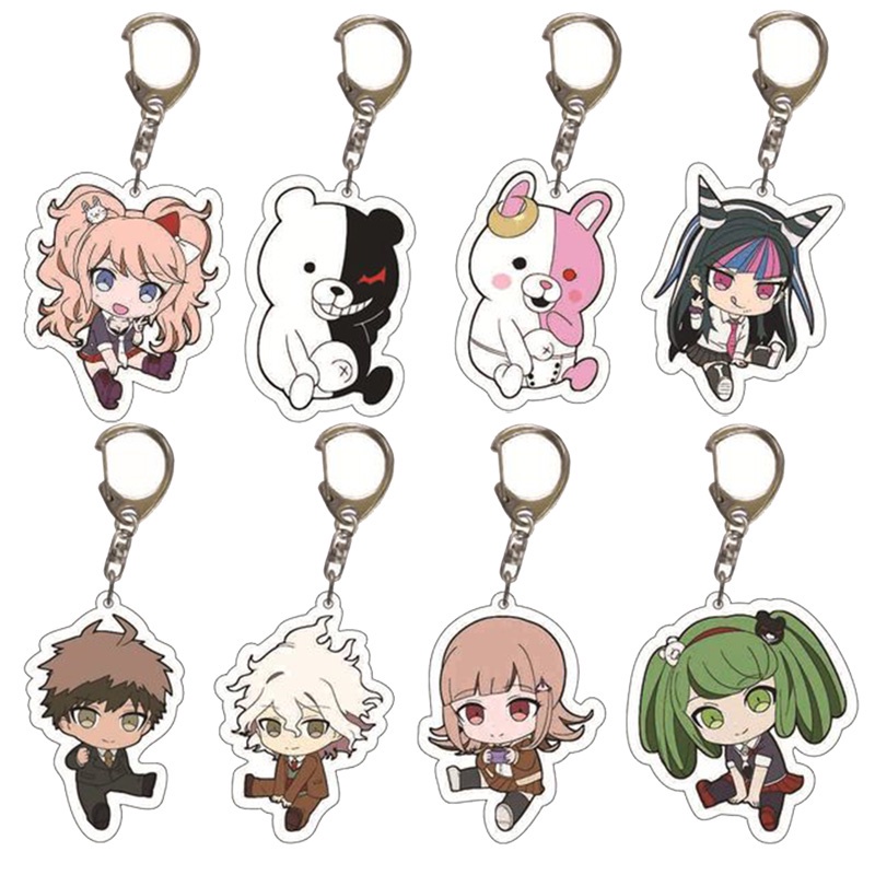 Game Danganronpa Keychain Acrylic Keyring Pendant Cosplay Accessories Gifts
