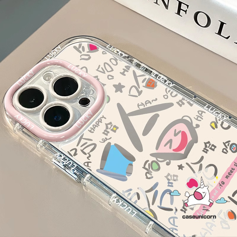Cartoon Crayon Shin-chan Cute Doraemon Funny Text Color Graffiti Casing Compatible for IPhone 16 15 14 13 11 12 Pro Max 7Plus XR XS Max X 15 8 14 7 Plus SE Luxury Mirror Case. 