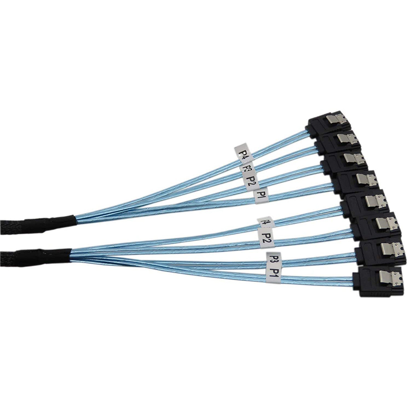 3X SAS Cable Sata Cable High Speed 6Gbps 4 Ports/Set for Server 0.5 Meter. 