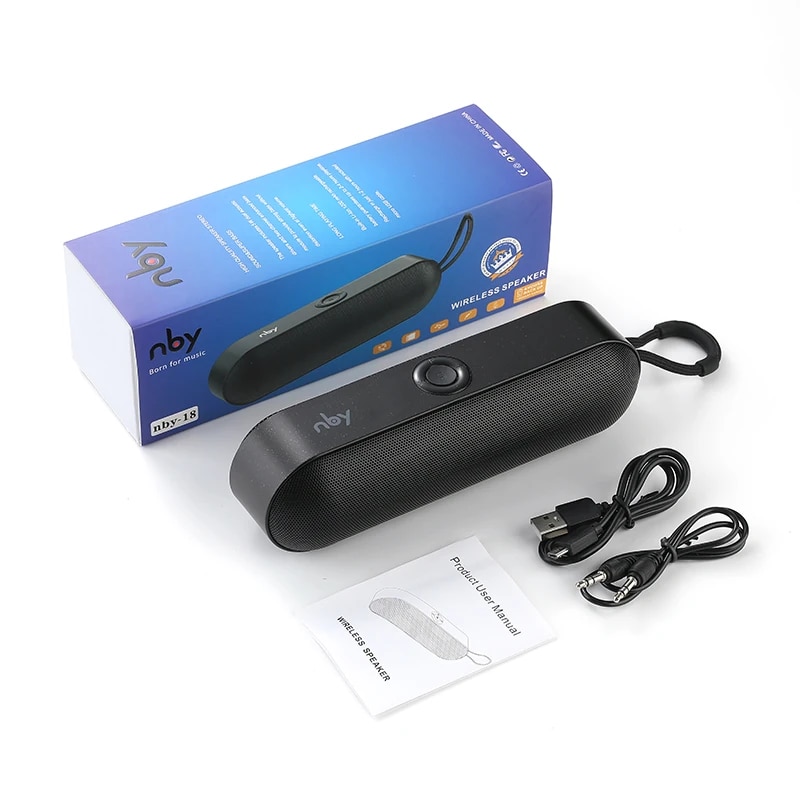 NBY 18 Portable Bluetooth Speaker Mini Wireless Speakers 3D Stereo Music Surround Support TF Card FM Radio Subwoofer Loudspeaker. 