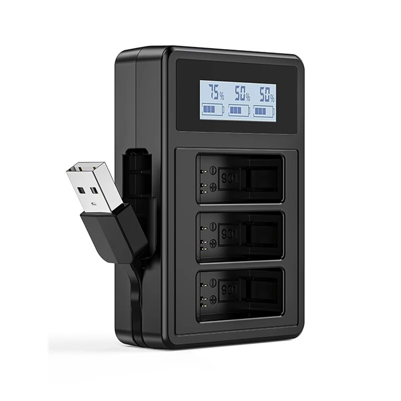 3Channel GoPro Battery Charger With USB Type C Smart Display Fast Charger For GoPro Hero 9 8 7 6 5 Black Camera Original Charger. 