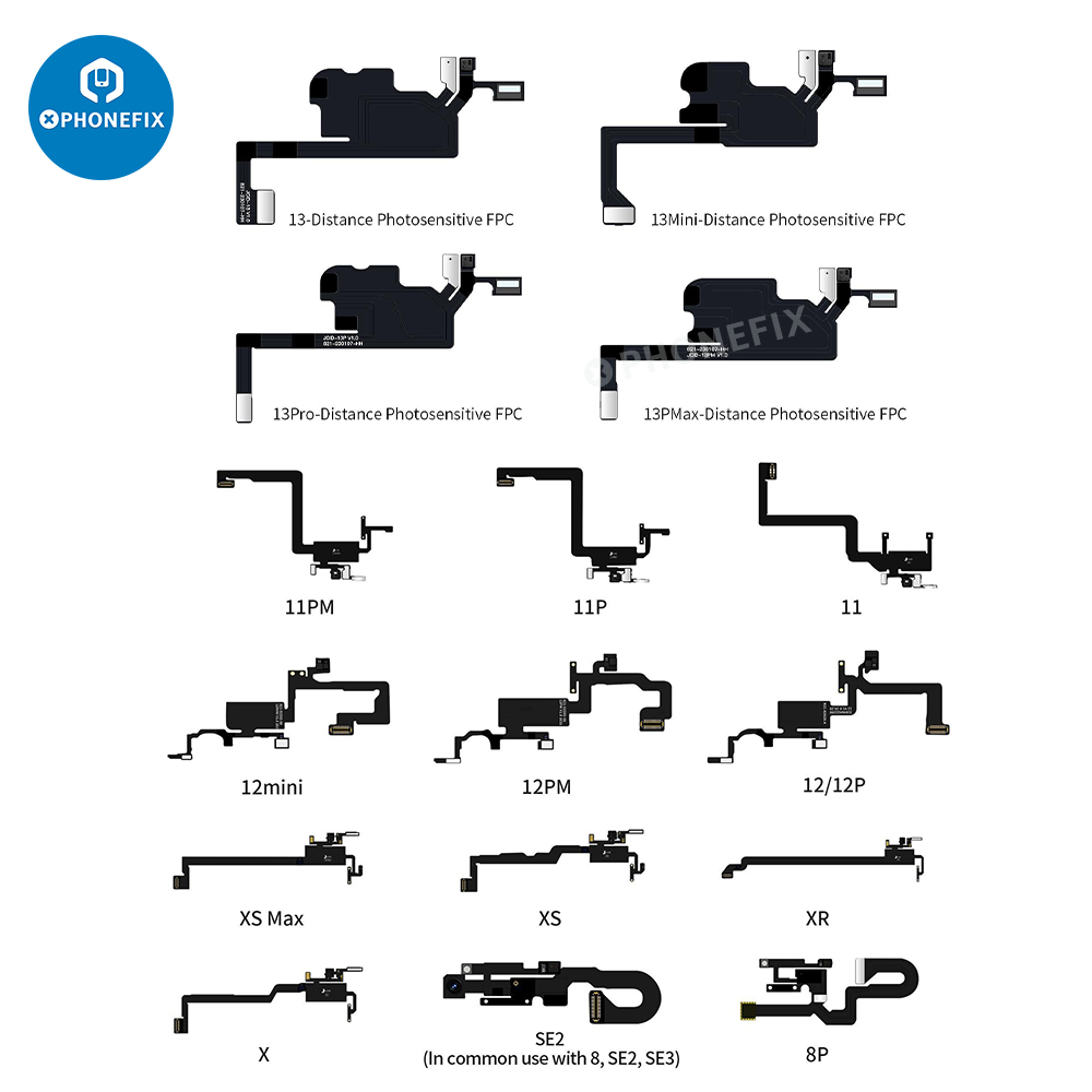 JCID JC V1SE Earpiece Flex Test Board for iPhone SE2 X Xs Max 11 12 13 Pro Max Proximity Light Sensor Earphone flood illuminator. 