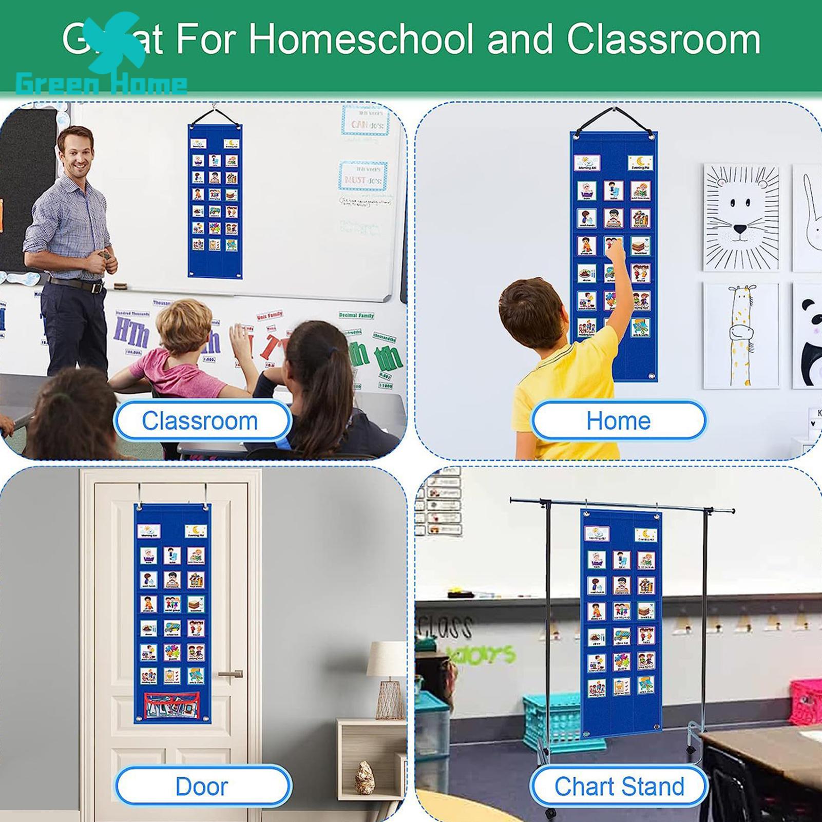 Visual Timetable Cards Calendar Kids Visual Schedule Chart 2-in-1 Daily Chore Routine Learning Tool Waterproof for Home School Children Interest. 